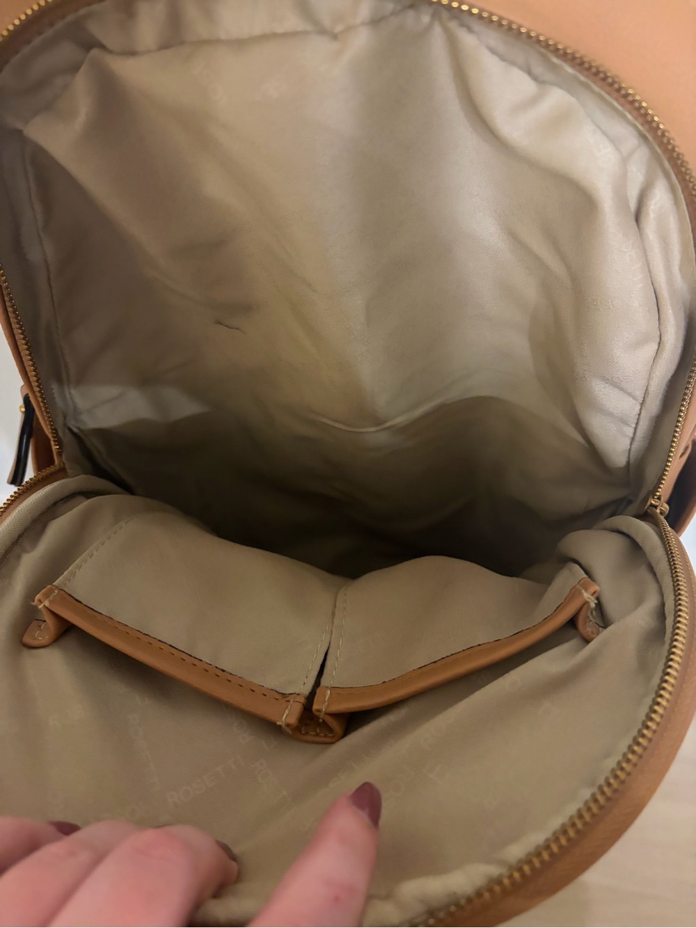 Leather-Style Tan Backpack - Picture 2 of 3